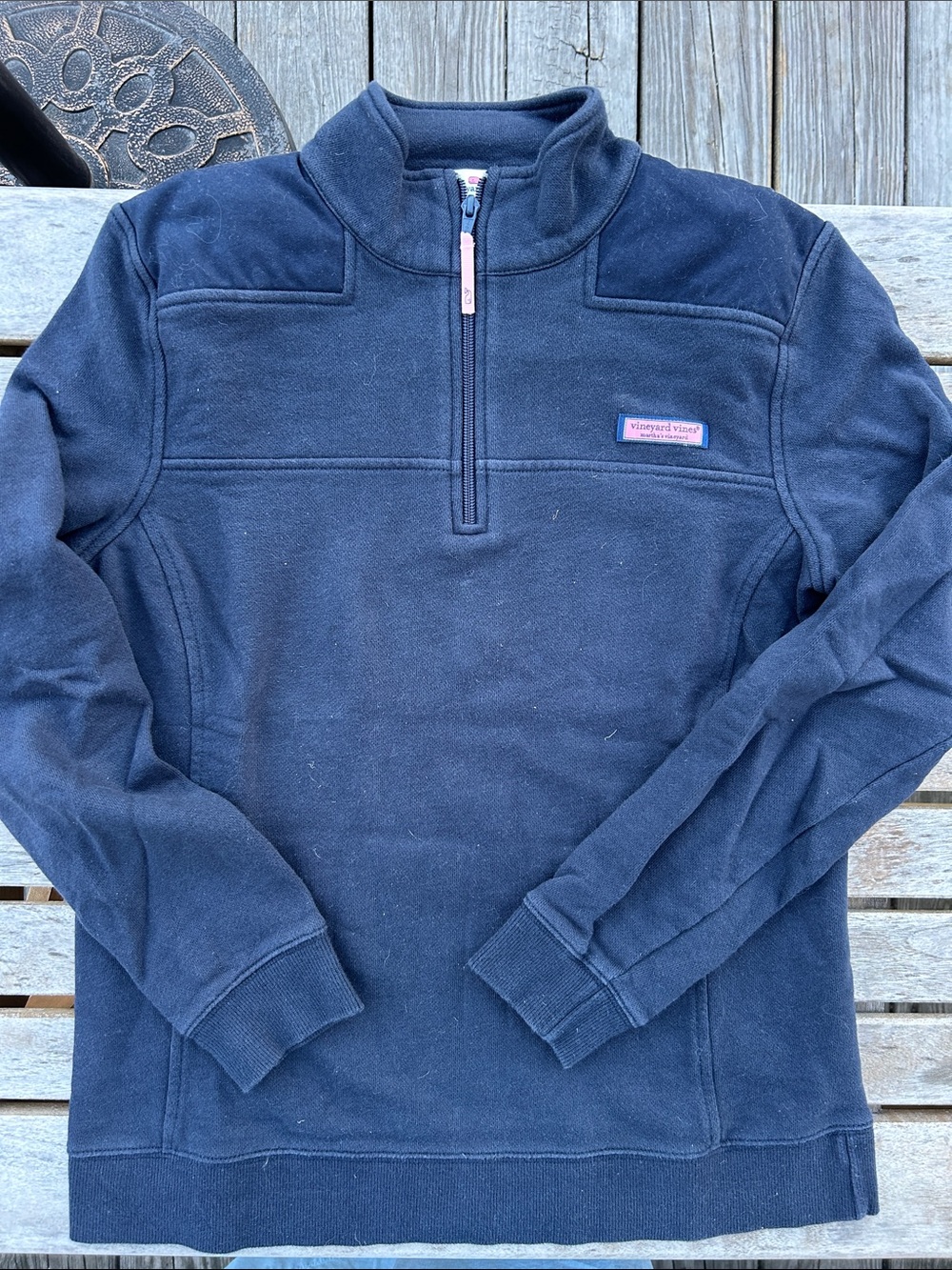 Vineyard Vines Navy Women's Quarter-Zip Fleece Pullover
